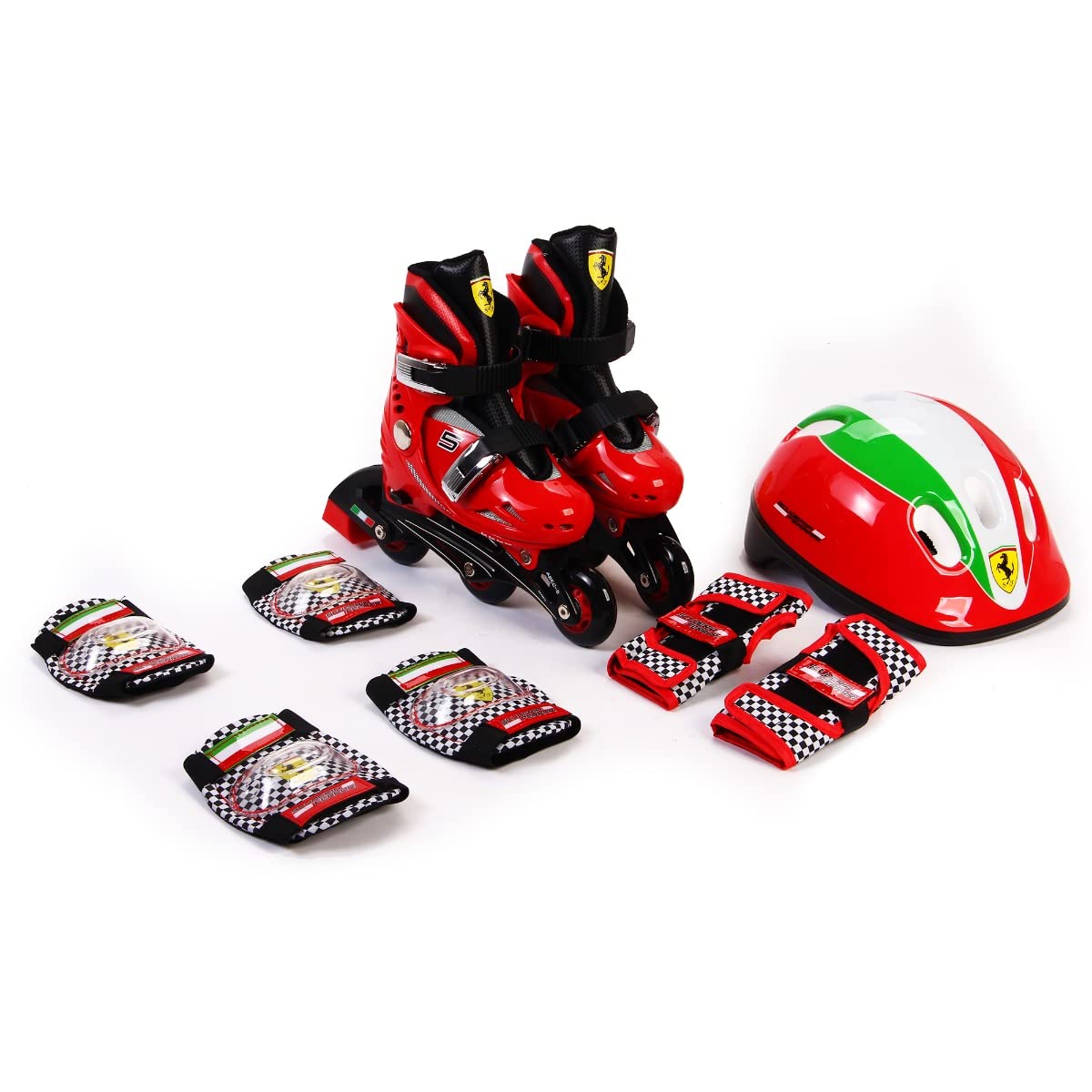 Patin à Roulettes Ajustable Enfant Ferrari - Mesuca - Tailles 35 à 38 - Roulements ABEC7