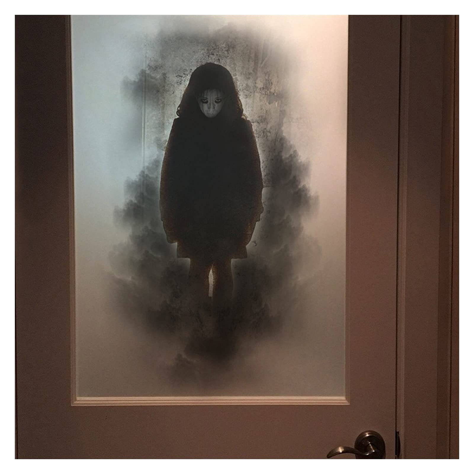 Halloween party supplies Halloween Horror Peeper Wall Stickers Removable Self-adhesive Window Stickers Haunted House Scary Blood Handprint Decal Simulation is light and portable (Color : B)