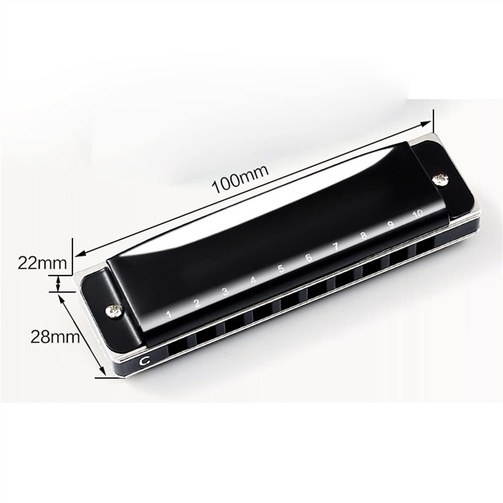 Standard Mundharmonikas Mundharmonika 10-Loch-Tonart C Für Professionelle Darbietung Anfänger Kinderharmonika (Color : Bk-G Key)