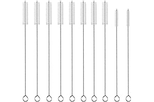[10-Pack] Reusable Metal Straw Cleaner Brush Set
