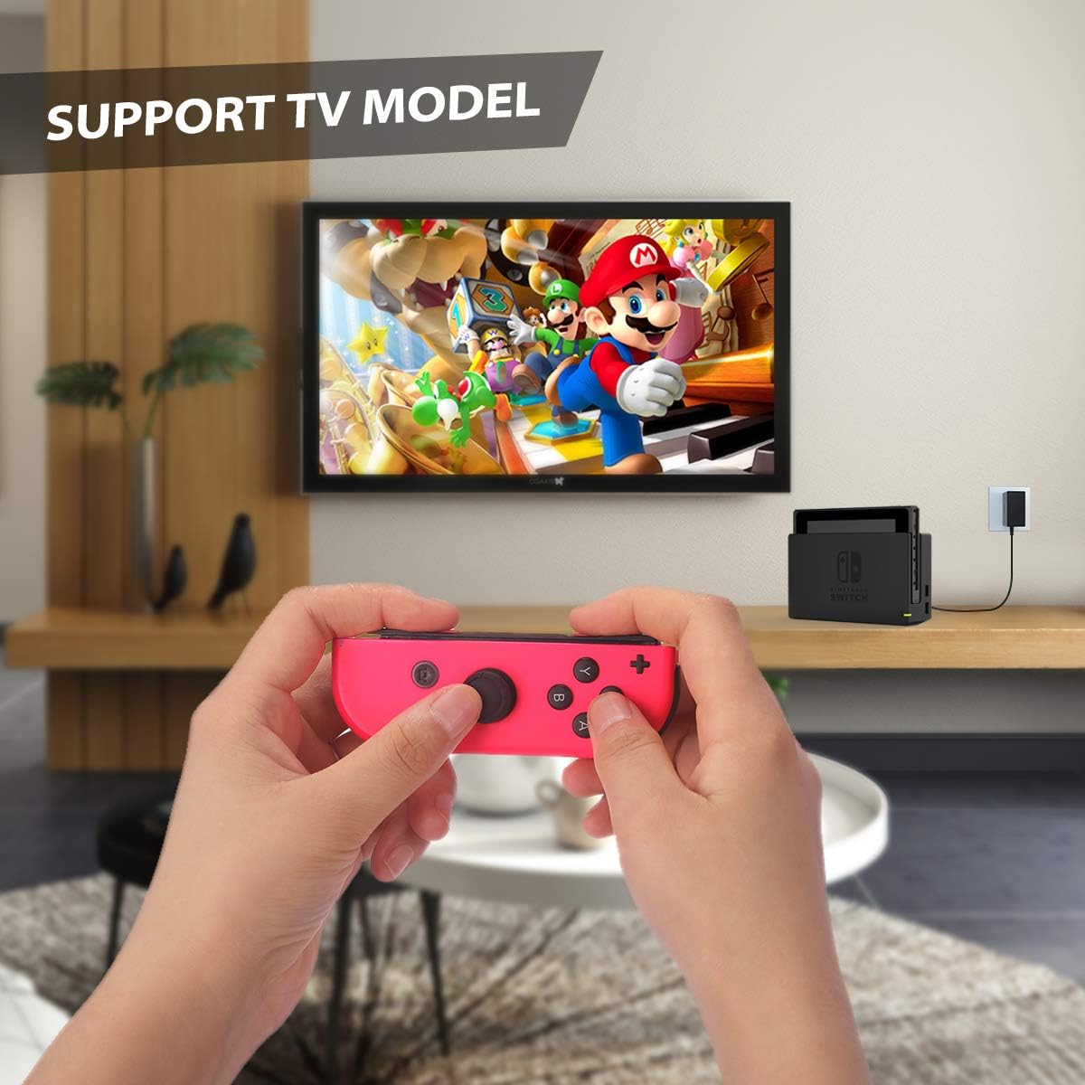 AC Adapter Fast Charger Works for Switch Dock and Pro Controller and Android Phone Type C Wall Charger for Samsung S10 Note 9, Pixel,Black : Video Games