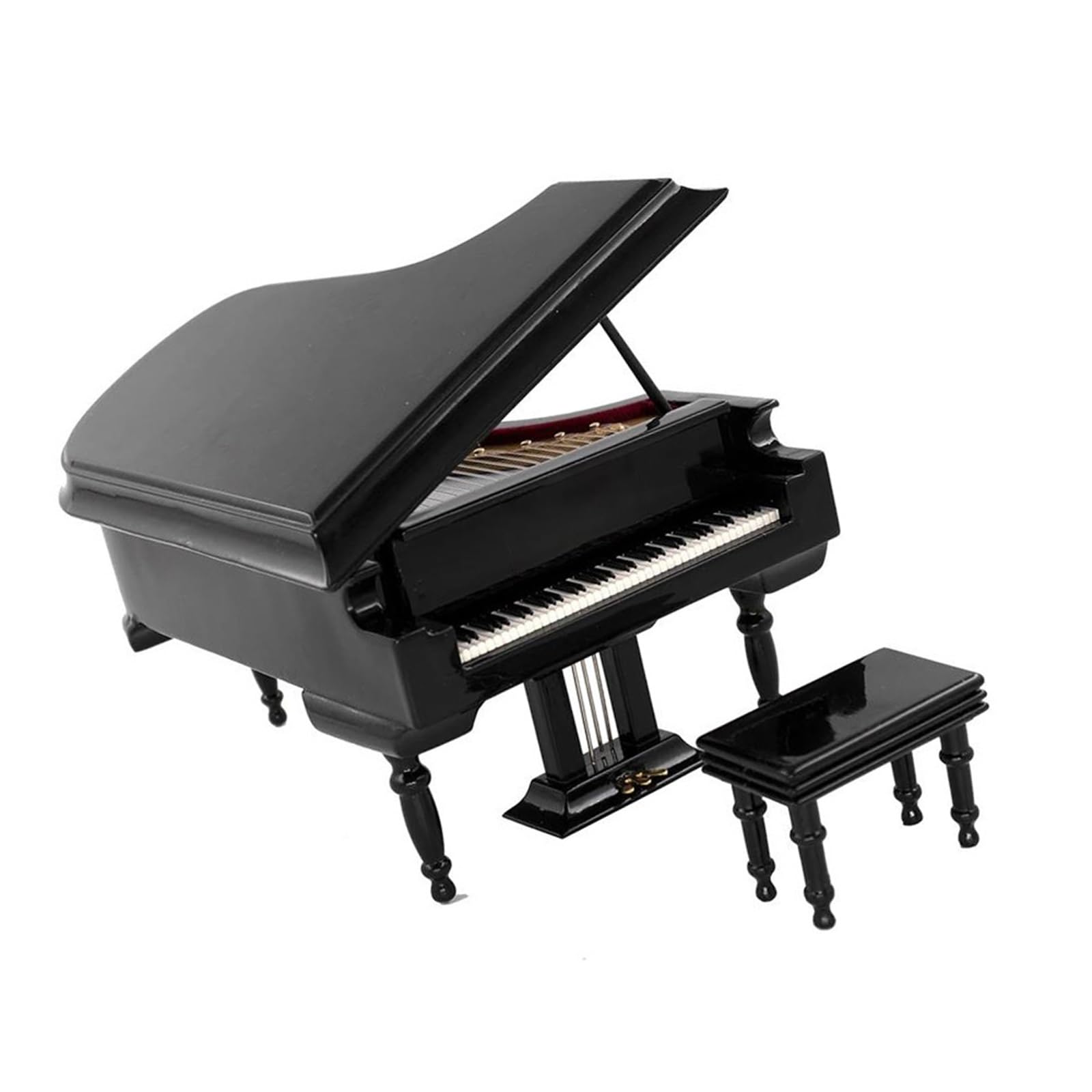 Ornamenti per Pianoforte a Coda Modello di Pianoforte a Coda in Legno in Miniatura con Sgabello Ornamenti per Strumenti Musicali(20x14x16cm)