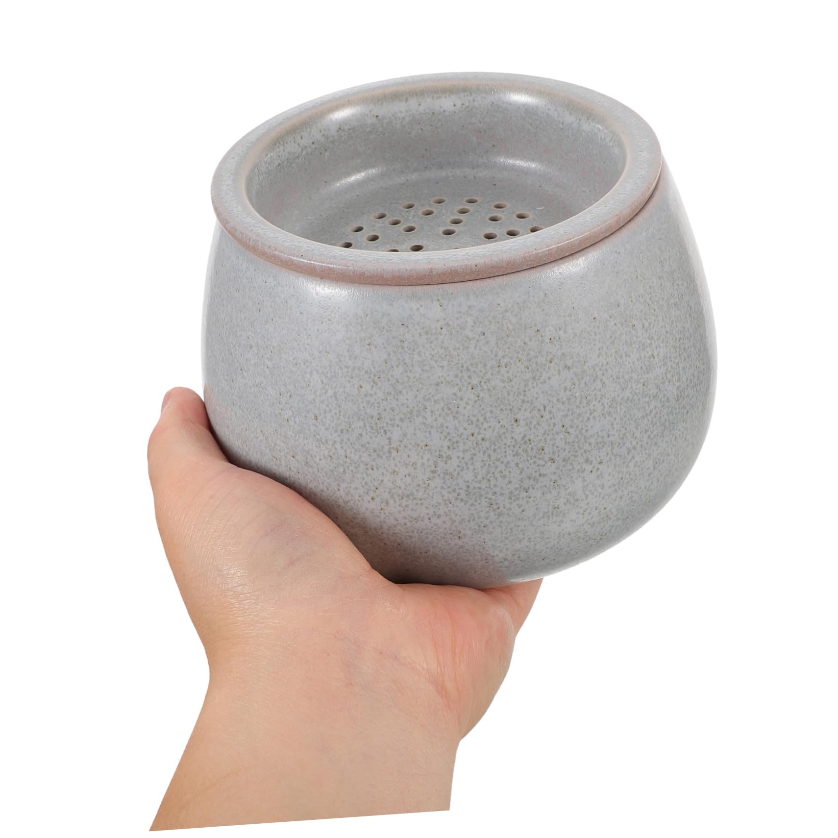 POPETPOP Chińska Ceramiczna Miska Do Filiżanek Z Sitkiem I Pokrywką. Stara Porcelanowa Miska Do Nalewania Zbiornik Na Przybory Ceremonii Herbacianej.
