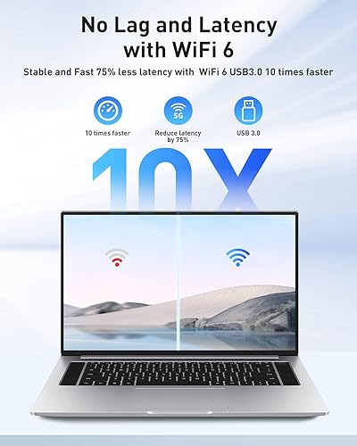USB WiFi Adapter for PC Desktop - WiFi 6 AX1800Mbps 5GHz 2.4GHz USB 3.0 Wireless Wi-Fi Network Adapter for Desktop Computer Laptop with High Gain Wi-Fi Antenna Supports Win11/10(Black)