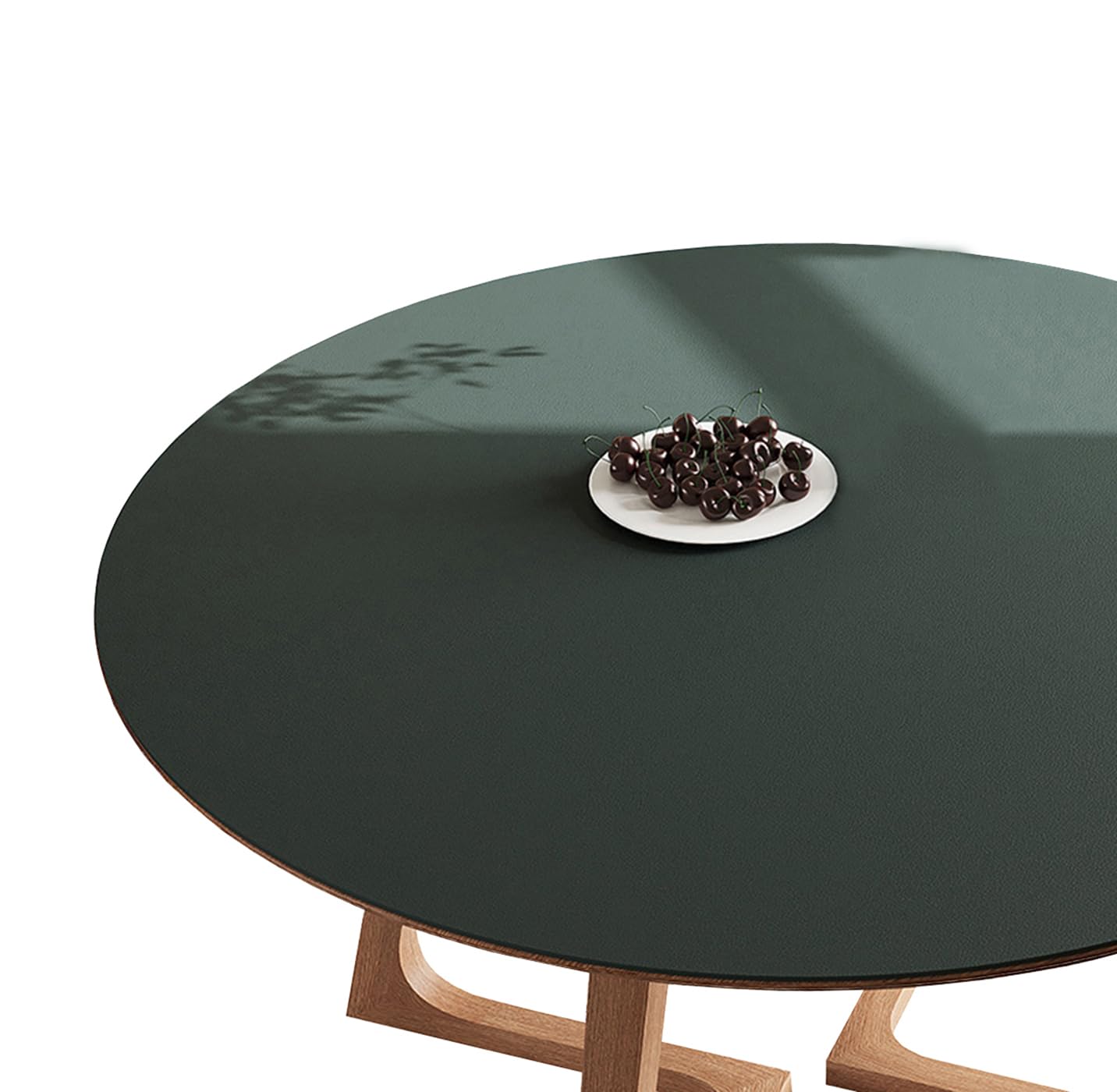 Nappe ronde en PU 70cm tapis de table imperméable vert foncé de 2mm