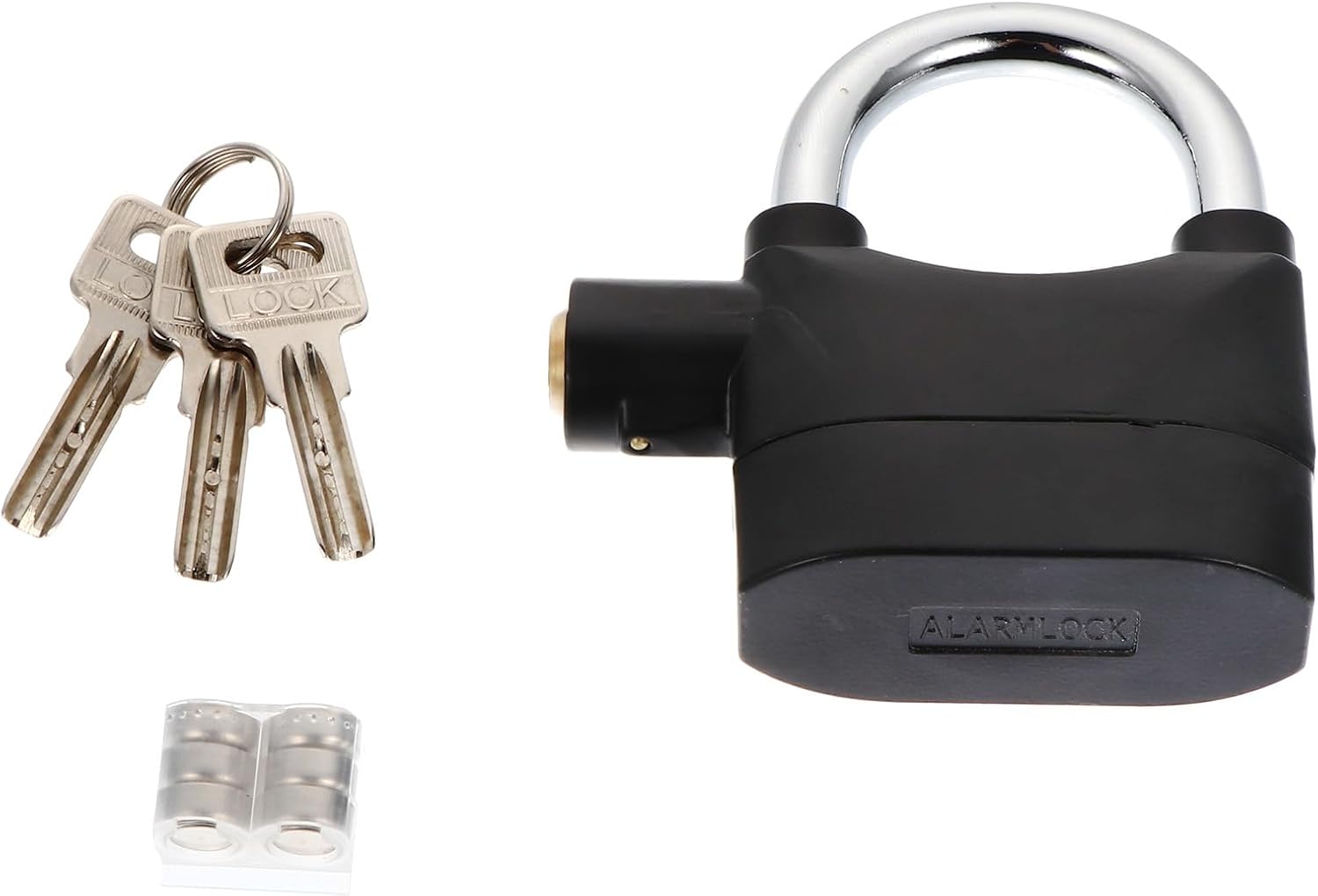 BESPORTBLE U Shaped Alarm Padlock with Keys Heavy Duty Theft Lock for Bikes Motorcycles Doors Windows Cabinets Compact Durable Security Lock for Outdoor Use