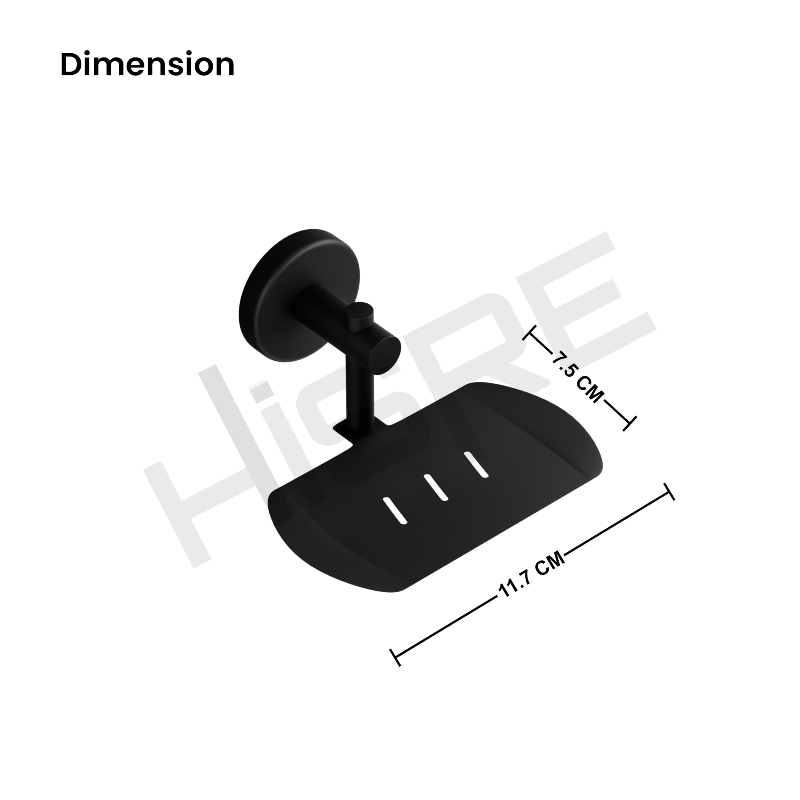 HISRE Wall Mounted Soap Dish Holder | Matte Black Stainless Steel Soap Tray | Rustproof Bathroom Soap Stand with Drain Slots | Modern Soap Holder for Home, Hotel & Office, photo 3 of 5
