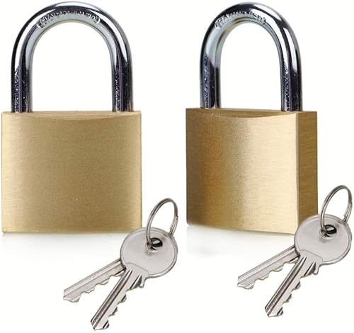 Shop-Tek - Candado de latón (2 piezas, 1-12" (40 mm), llave igual