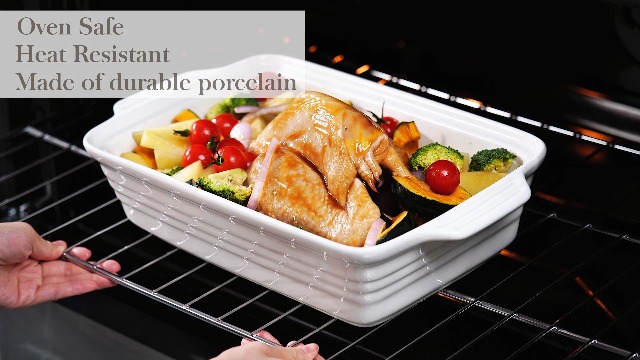 Amazon.com: MALACASA 4.4 Qt Casserole Dish for Oven, Porcelain
