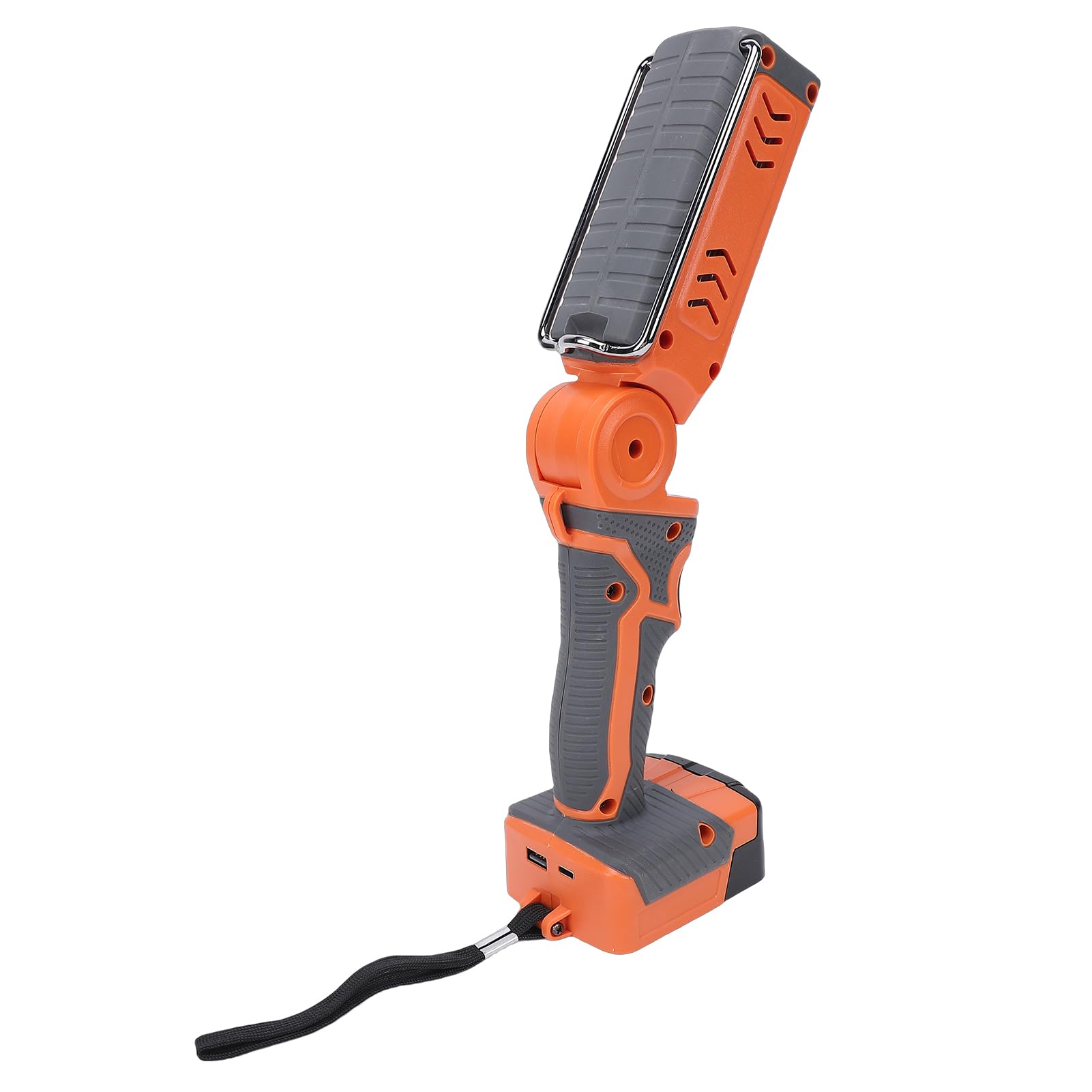 Jeffergarden Bezprzewodowa Robocza LED, Przenośna Latarka 2400 Lm z | Kompatybilny z Akumulatorem Konstrukcja Składana o 180°, ładowanie USB i Typu C, Pomarańczowy Korpus ABS