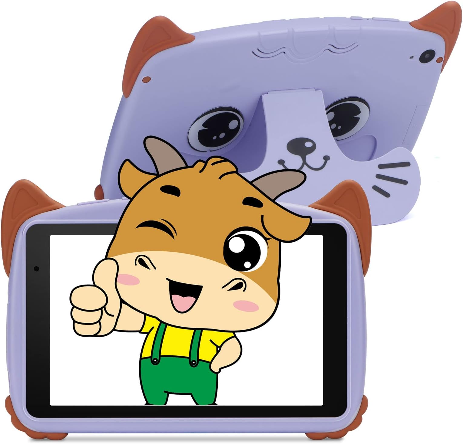 C ideaKids Tablet 8 Inch,Android 12 Tablet for Kids with Case Included,32GB Quad Core,Eyes-Protection HD Display,Dual Camera,WiFi Children Tablet for Girls and Boys 2-5 (Purple)