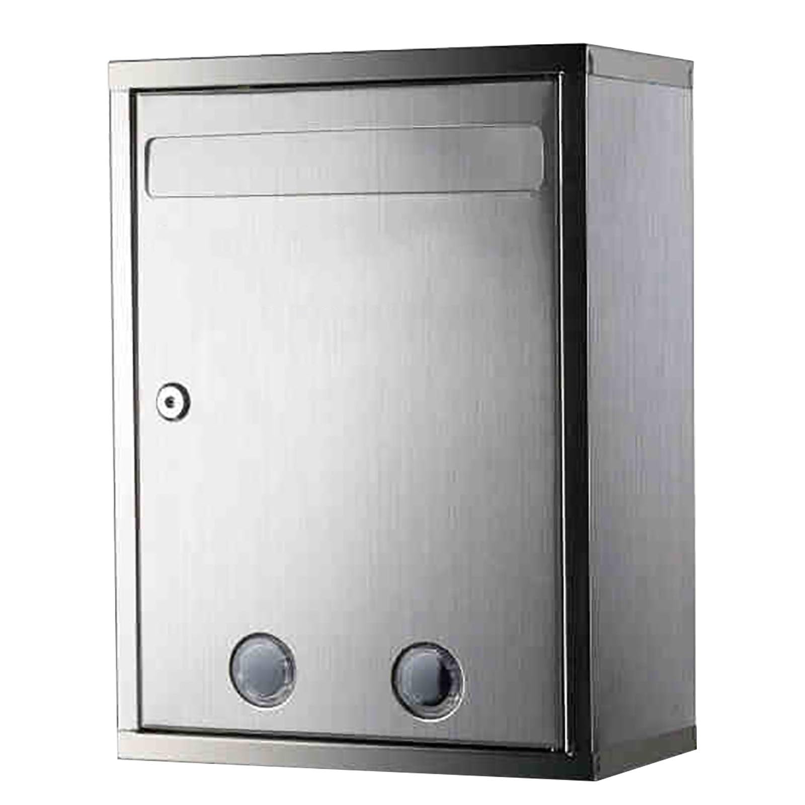 YCXJB Buzon Paqueteria Exterior con Cerradura con Llave, Buzón Exterior de Pared de Gran Capacidad, Acero Inoxidable, para Uso Doméstico y Comercial(12 * 6 * 16in)