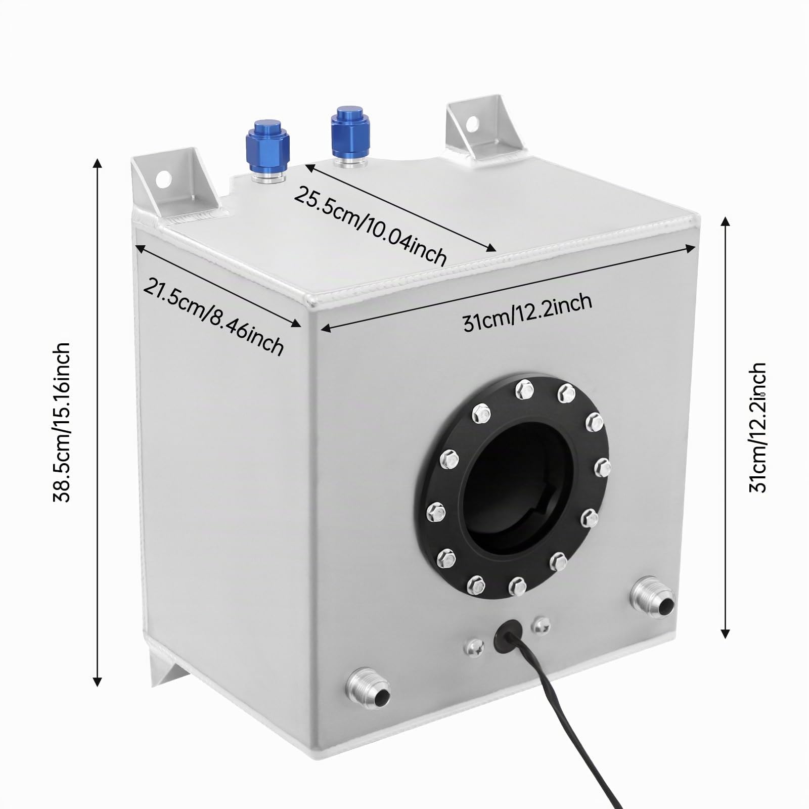 Réservoir de carburant universel en aluminium 20 l avec capteur de niveau d'huile 0-90 Ohms pour voiture de course SUV