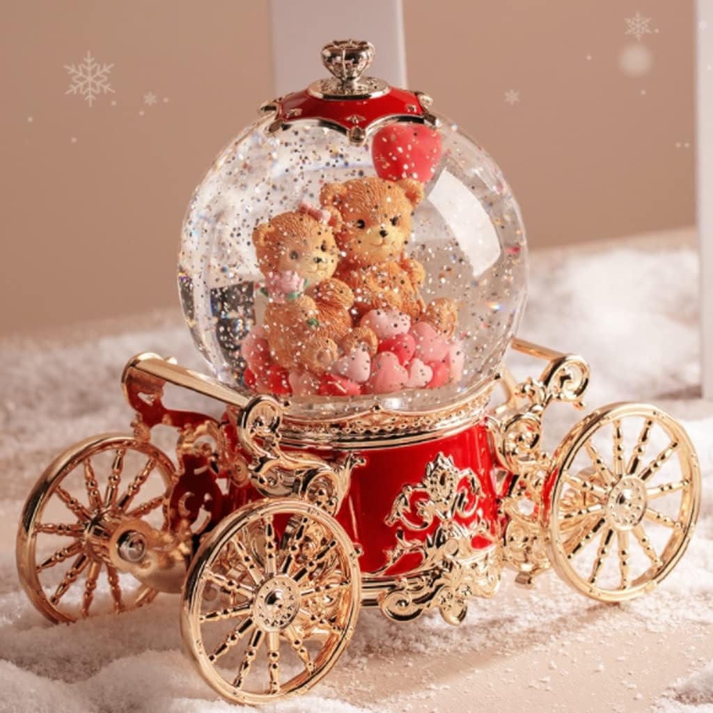 Fantasy Snowflake Car Crystal Ball Music Box Octave Night Light to Send Girlfriend Birthday Gift