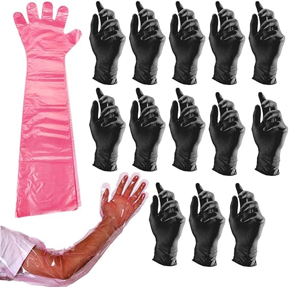 Disposable Nitrile Mittens Hunting Deer Gutting Gloves Field Dressing Gloves with