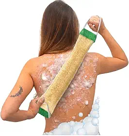 Bucha Vegetal Natural de Banho Lombar Dorsal com Alça, 40 cm, para Costas