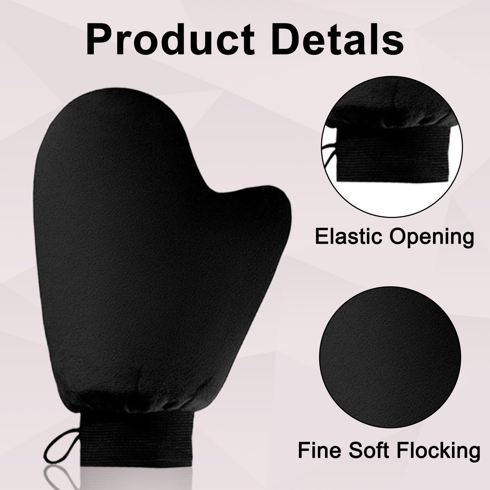 5-in-1 Self-Tanning Mitt Set including Brush, Back Applicator Glove, and Cream Tanner, Black - Image 3