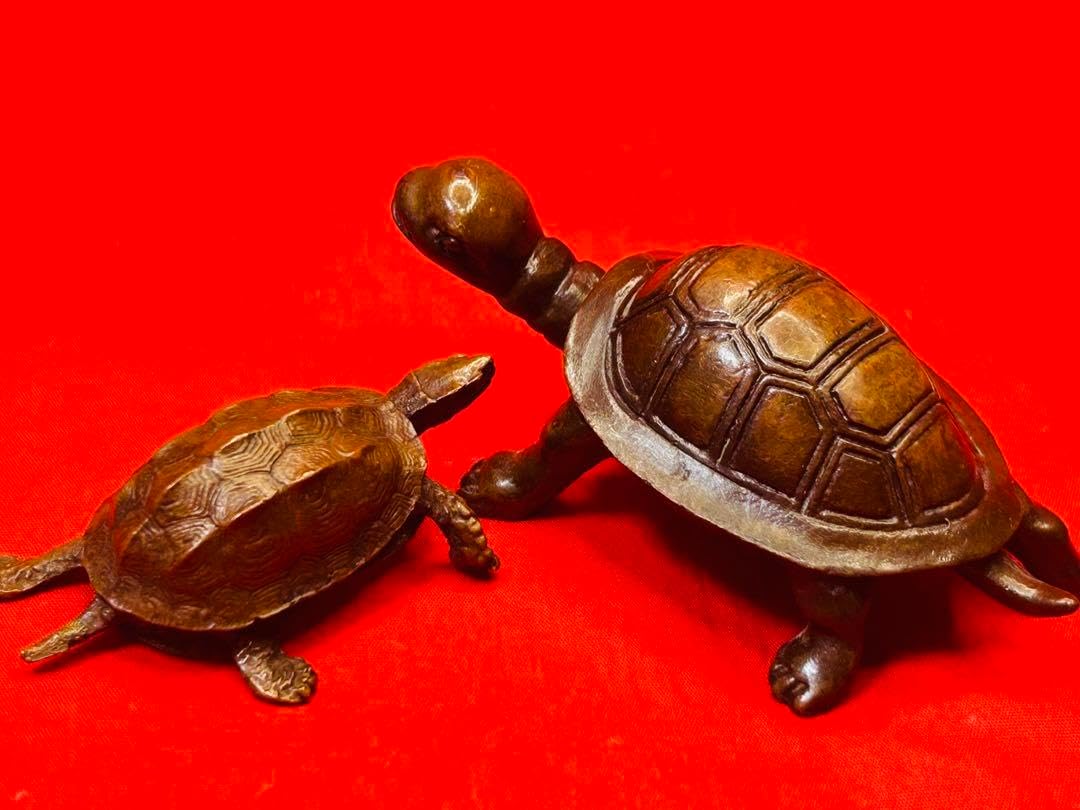 銅器 哪咤 書道具 文房具 装飾品 工芸品 美術品 置物 工芸品 美術品 置物 紫銅 亀 2点 文鎮 書道用 紫銅 文房具 文鎮 猫