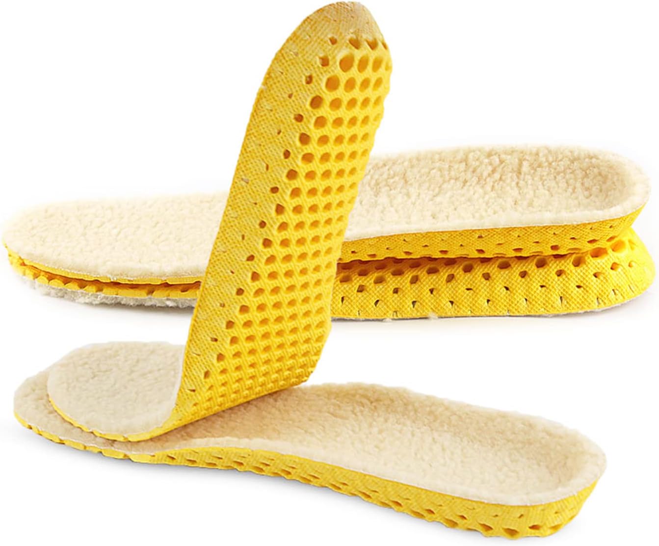 2 Pairs Wool Shoe Insoles for Cold Weather, Warm Insoles for Kids Women Men Shoes