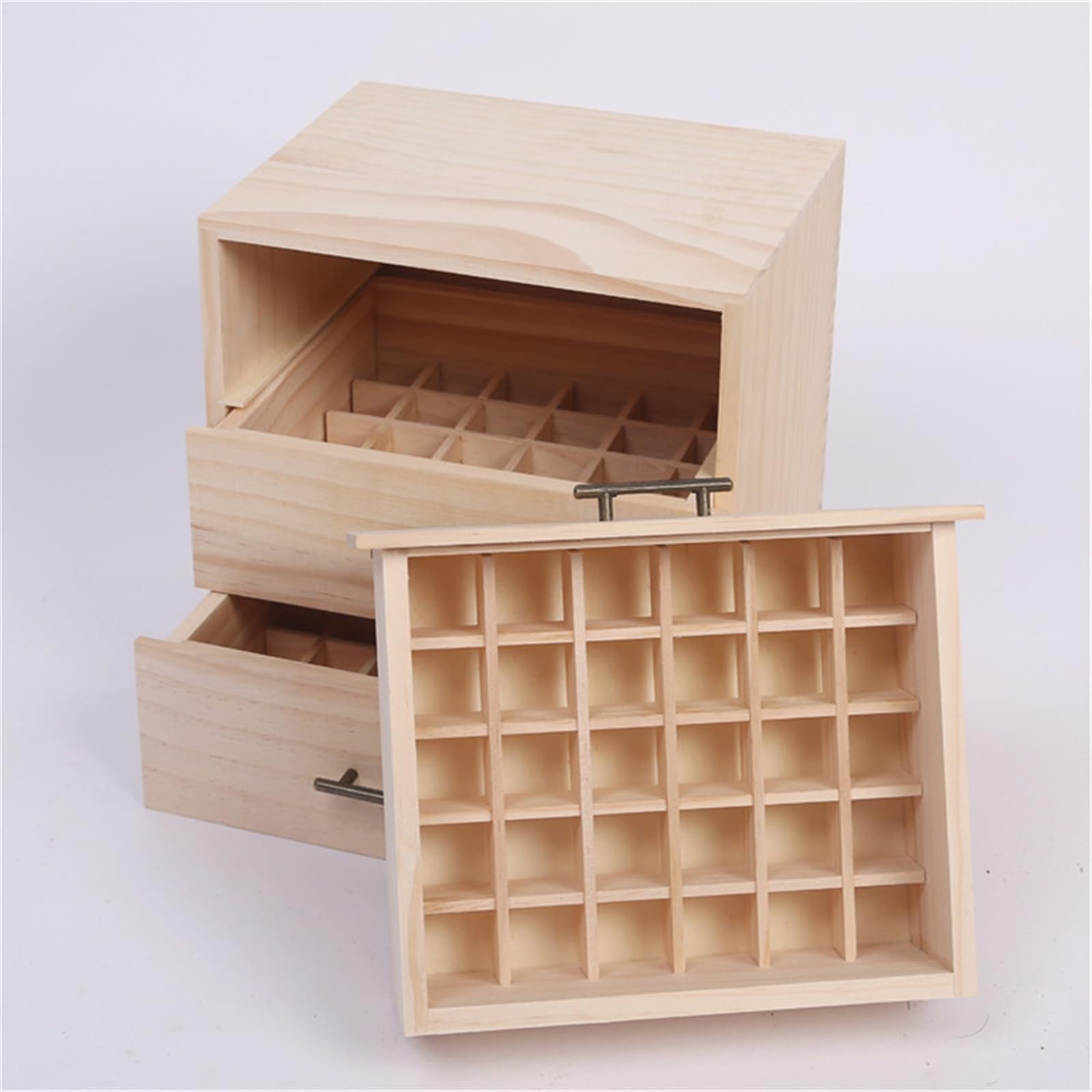 RoseFlower Bambus Ätherisches Öl Organisator Behälter Duftöle Display Ständer, 90 Löcher Aufbewahrungsboxen Raumdüftezubehör Koffer für Nagellack, Duftöle, Kosmetik, Duftöldiffusoren und Lippenstift