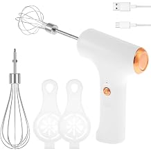 Cordless Hand Mixer, 3 Speed Handheld Mixer, Electric Hand Mixer with Whisk, Handheld Electric Whisk, Hand Held Egg Beater with 2 Detachable Stir Whisks