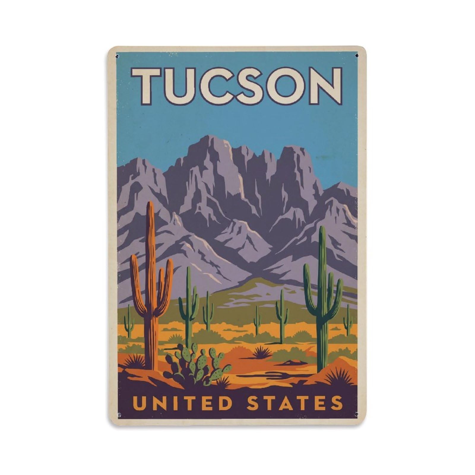 Xanthor Style Usa Tucson Vintage Travel Metal Tin Sign