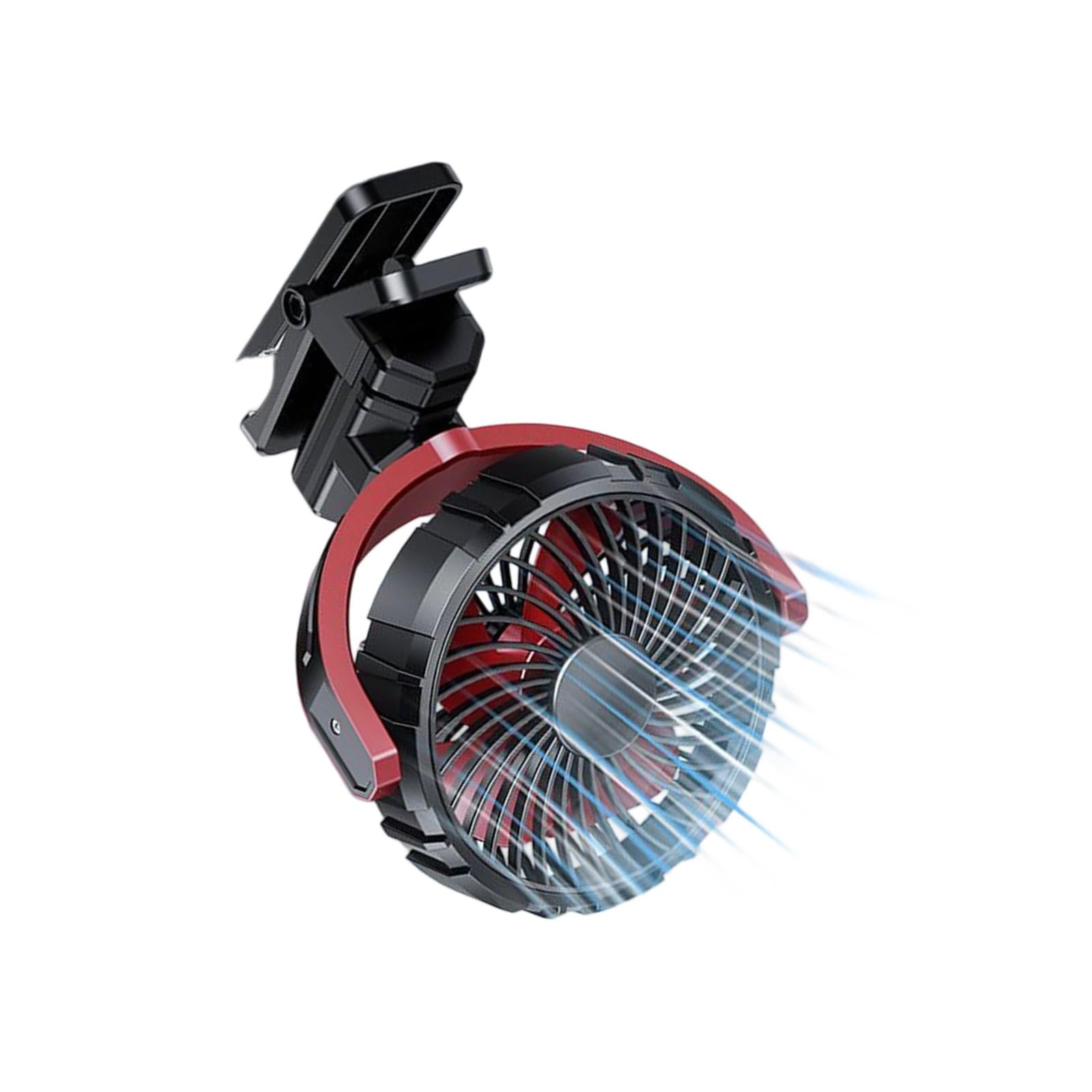 Uqezagpa Red 2000Mah Desk Fan Small Clip On Fan Portable Cooling 900 Degree Rotatable 3 Speed Strong Low Rotation Usb Rechargeable Cooling