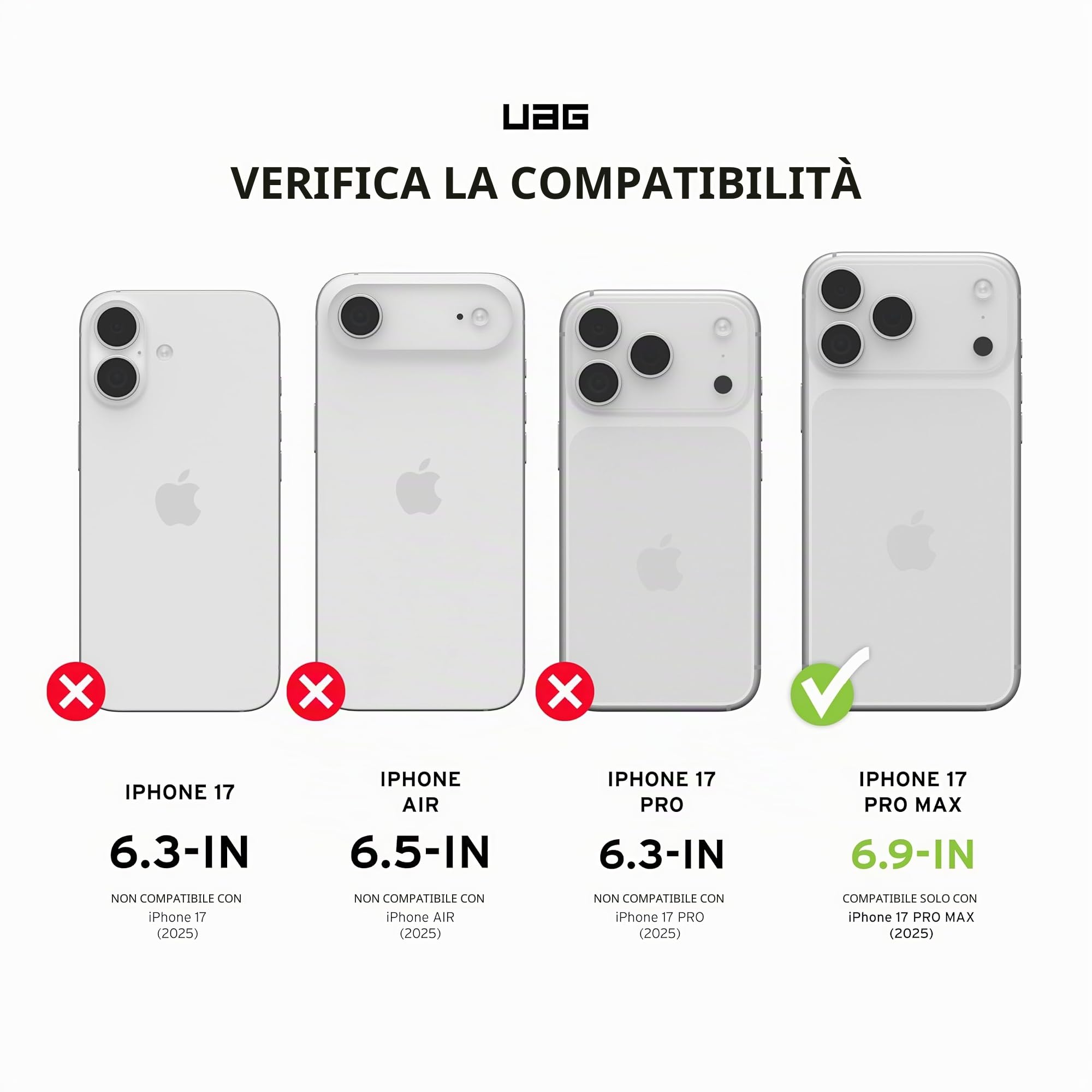 Urban Armor Gear Pathfinder MS Case compatibile con Apple iPhone 17 Pro Max Custodia (Ricarica wireless/magnetica, Protezione dalle cadute di livello militare) blu nuvola