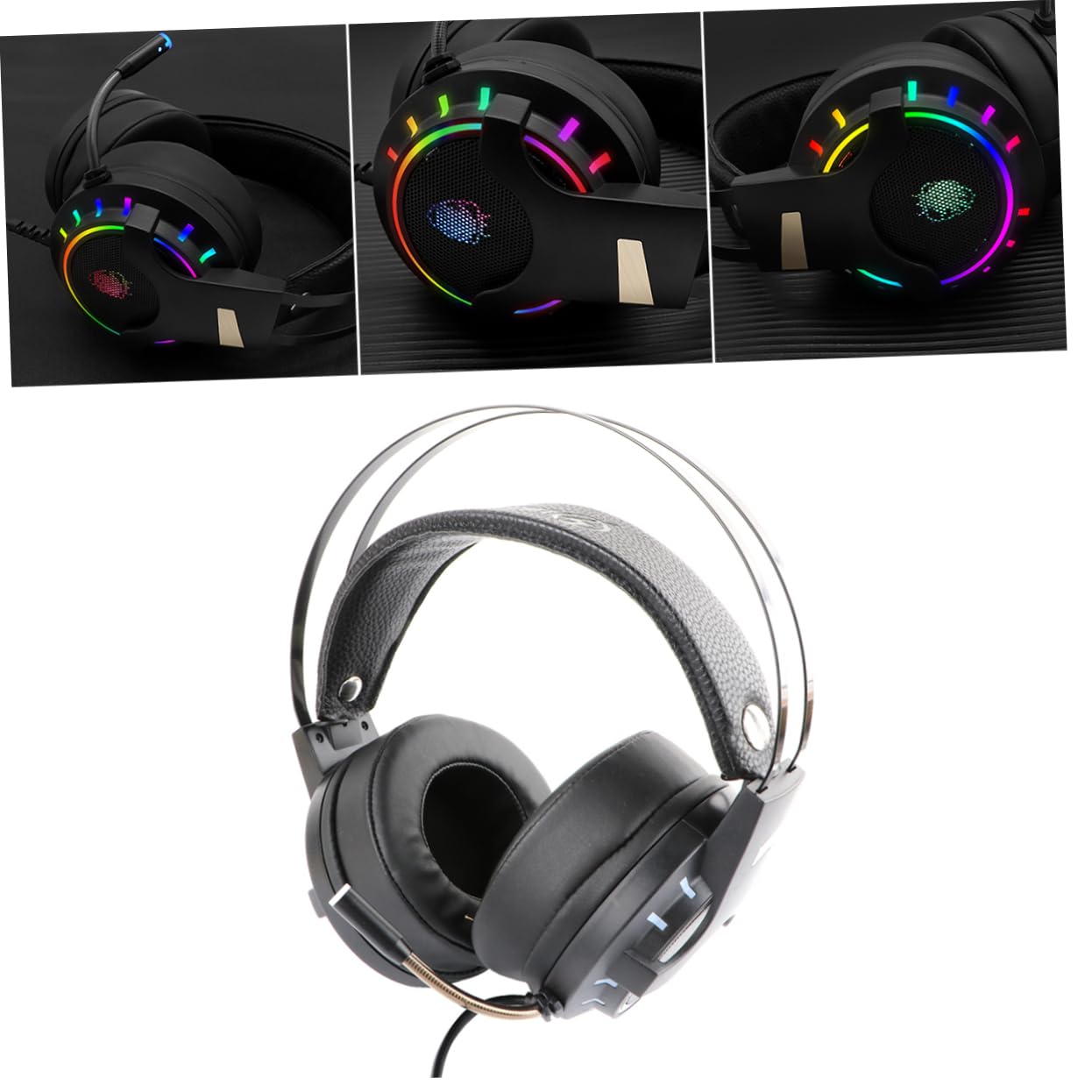 Tofficu Cuffie Cablate con Microfono USB Cuffie con Filo e Microfono con Connettore da Doppio Foro Tre Spine