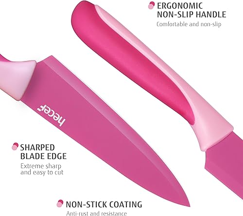 Miniatura 3 de hecef Juego de cuchillos de cocina de 15 piezas con bloque de madera afilado integrado, apto para lavavajillas, juego de bloques de cuchillos de