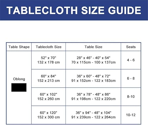 Miniatura 6 de Gravan Mantel rectangular de poliéster, estampado vintage y a prueba de derrames, para el hogar y la cocina (azul y blanco, 60 x 84 pulgadas)