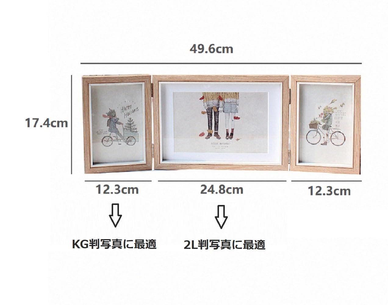 Amazon.co.jp: siawadeky フォトフレーム KG判 3面 写真立て