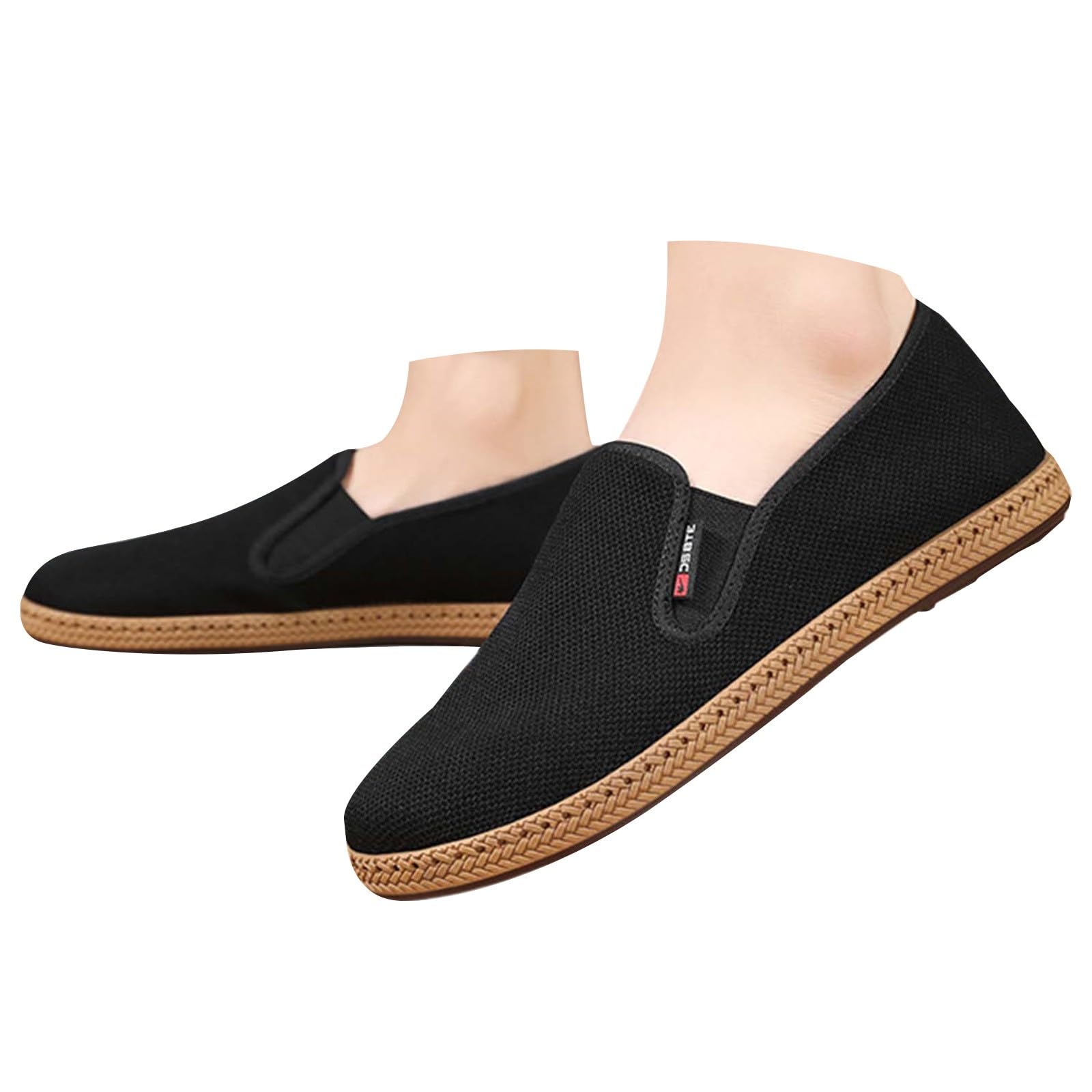 Alpargata para hombre con suela tejida de diseño exclusivo bohemio en negro 8