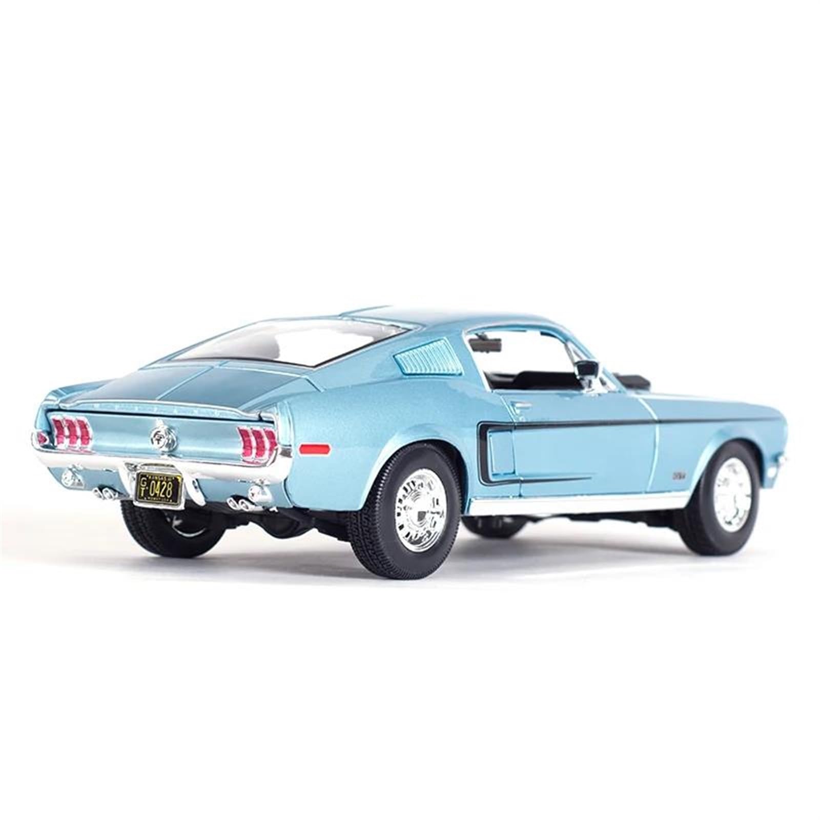 Metallo Scala Replica 1 18 Per 1968 Ford Mustang GT Cobra Jet Sports Car Statico Die Cast Veicoli Modello Auto Giocattoli Da Collezione(Blu)