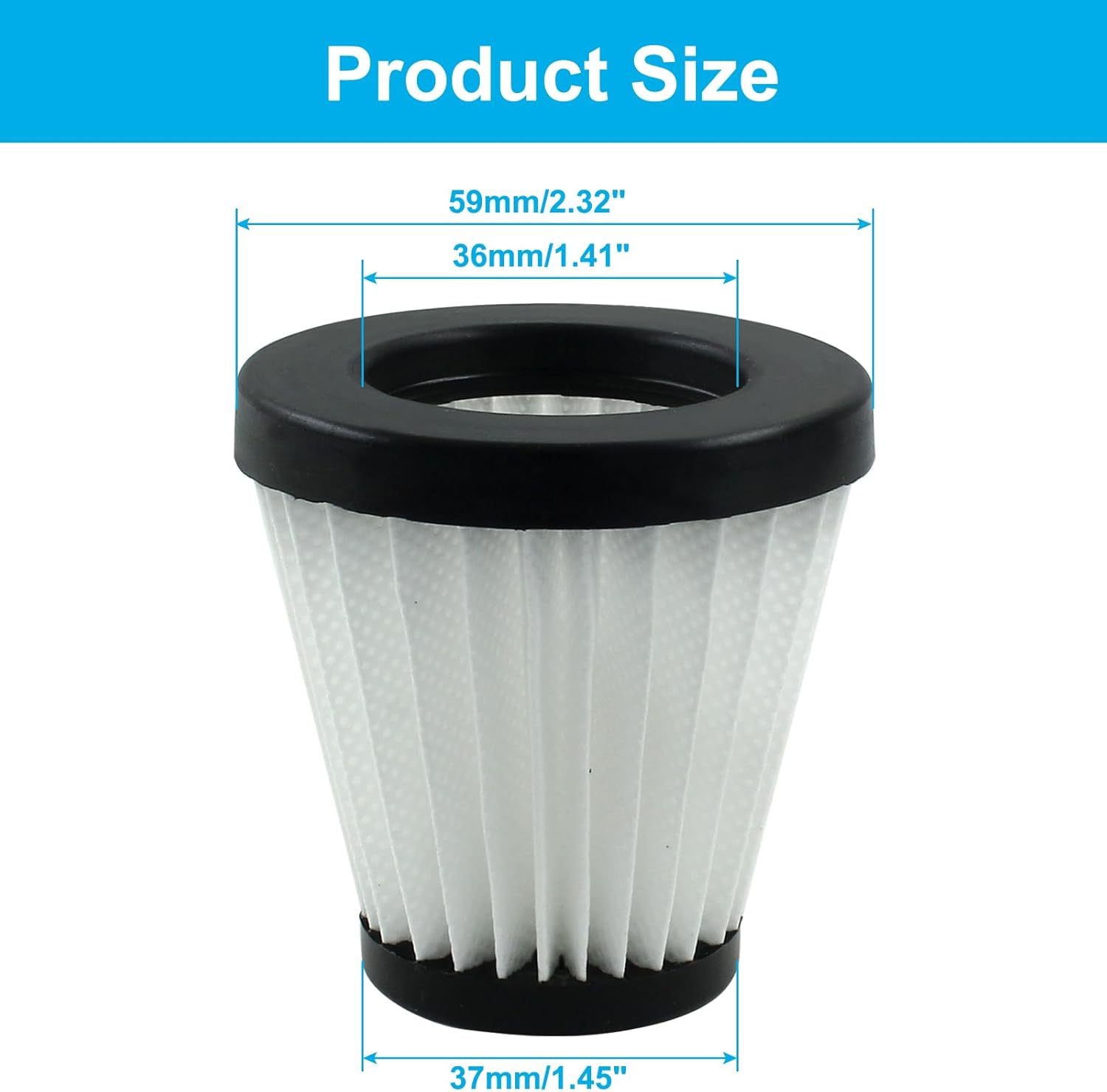 2 Pack F117 Replacement Vacuum Cleaner Filter Fit for Dirt Devil Scorpion Handheld Vacuum Cleaner Models SD20005RED, SD30025B, BD22025, Compare to Part #AD40117 - Image 2