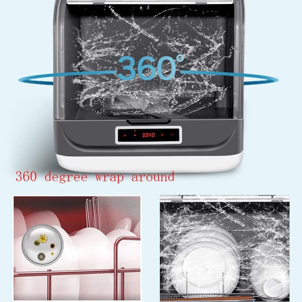 Lavavajillas de mesa automático para encimera portátil, mini lavaplatos 220 V, 3 modos, diseño de eficiencia energética, bajo nivel de ruido
