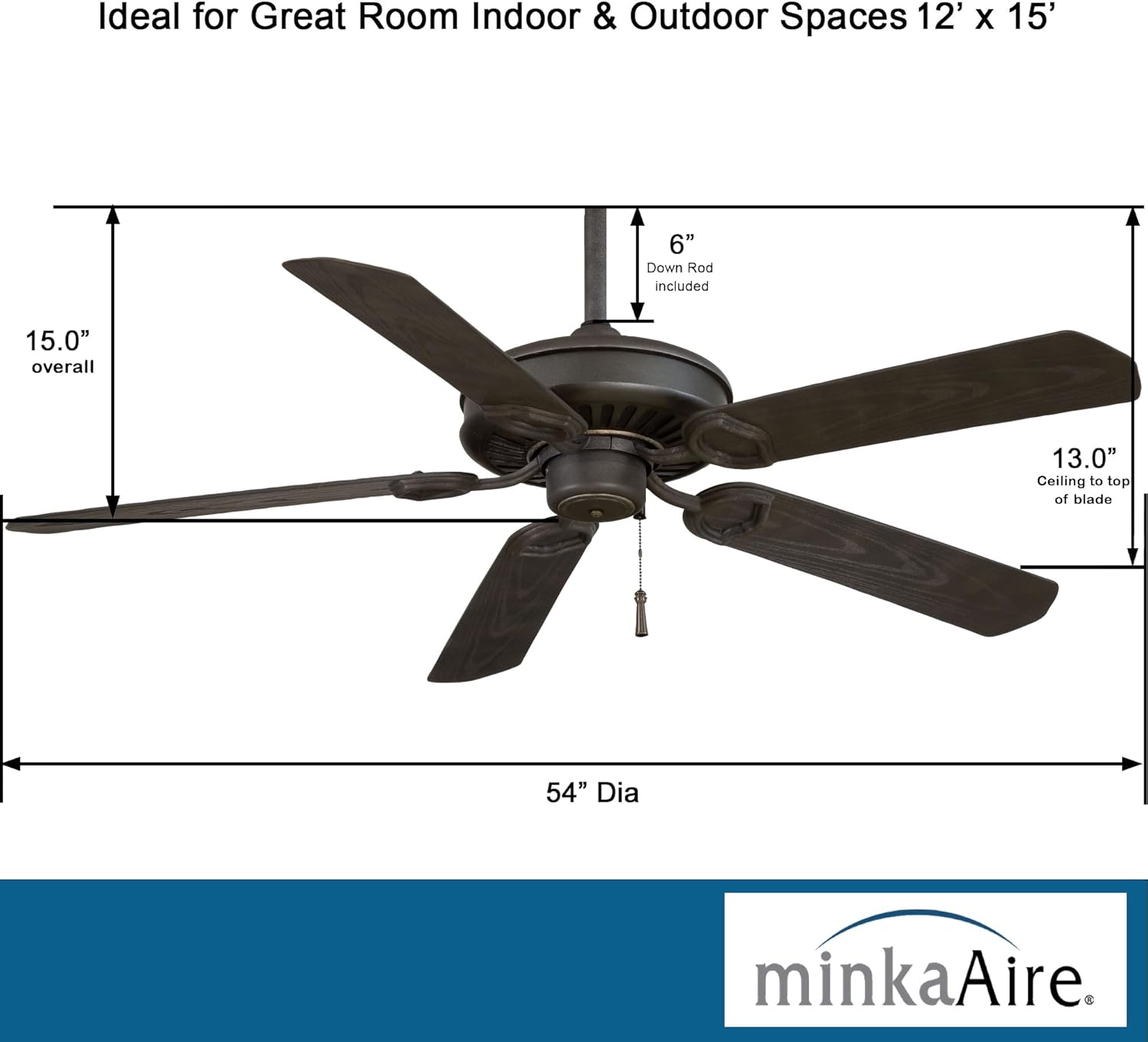 Aazon.co: Inka-Aire F589-TCL Sundowner 54 Inch Outdoor Pull Chain