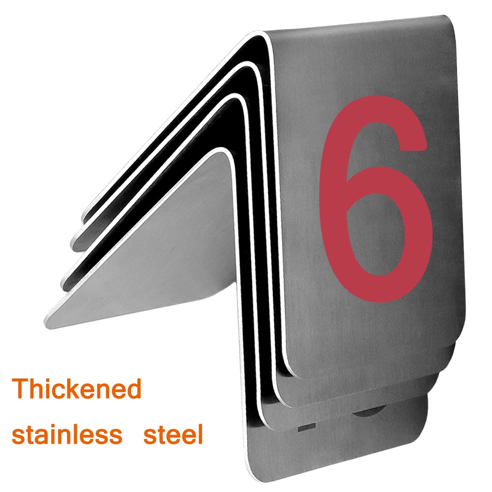 7,5 x 6 x 6,5 cm Tabliczka z numerem w stylu namiotu, 1-10/20 Metalowa karta na stół Stal nierdzewna, Płyta na stół restauracyjny Czerwony/niebieski, Możliwość układania w stosy Karty z numerem stoł