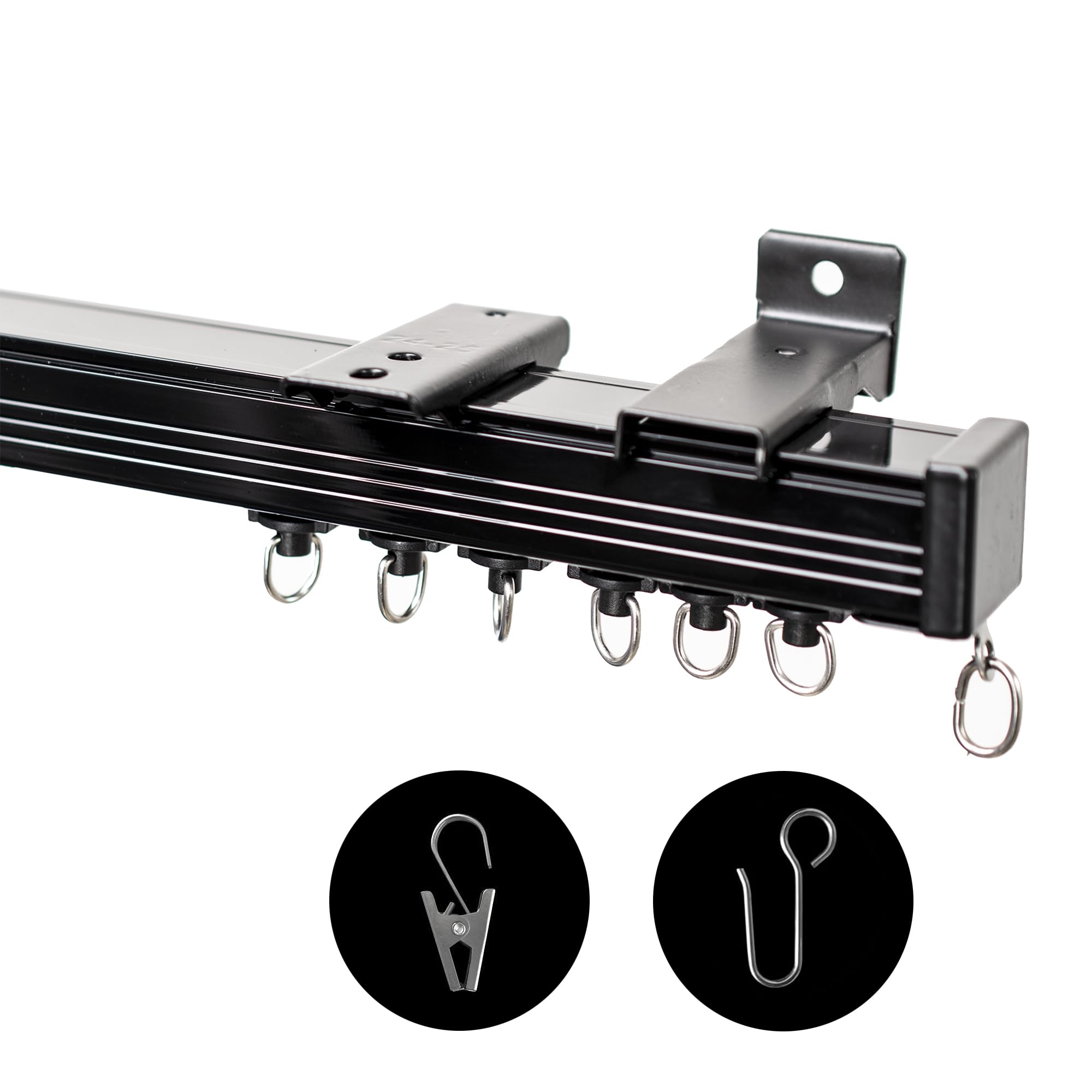 RoomDarkning Ceiling Curtain Track, Ceiling Wall Mount Room Divider Curtains Track Rods Heavy Duty Ceiling Track Curtain Rail, RV Ceiling Track for