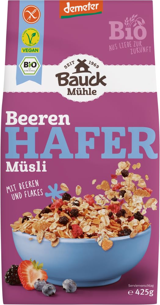 Hafer Müsli Beeren Demeter glutenfrei 12 x 425 g