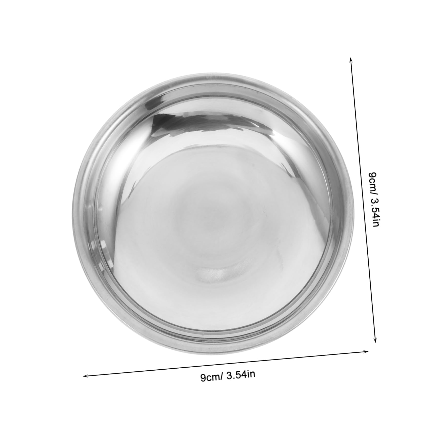 COLLBATH 5pcs Disc Set Small Sauce Bowls Sauce Dishes Appetizer Tray Mini Sauce Tray Snack Dish Soy Sauce Dish Dipping Cups Round Condiments Ramekins Ketchup Saucer Stainless Steel Silver