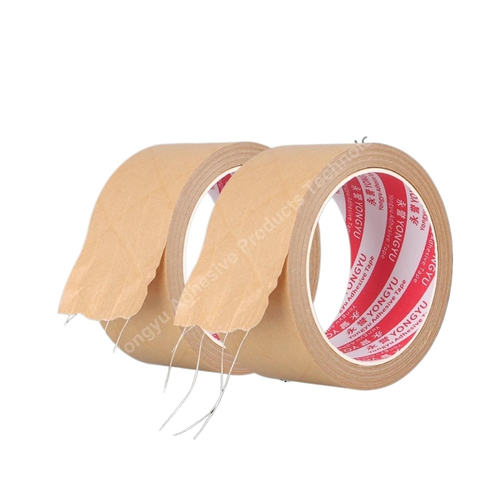 Mehrzweckband, Viskositätsbraunes Kraftpapierband, selbstklebendes, reißfestes, faserverstärktes Klebeband for versiegelte Kartonverpackungen(0.13MM*24MM,50M)