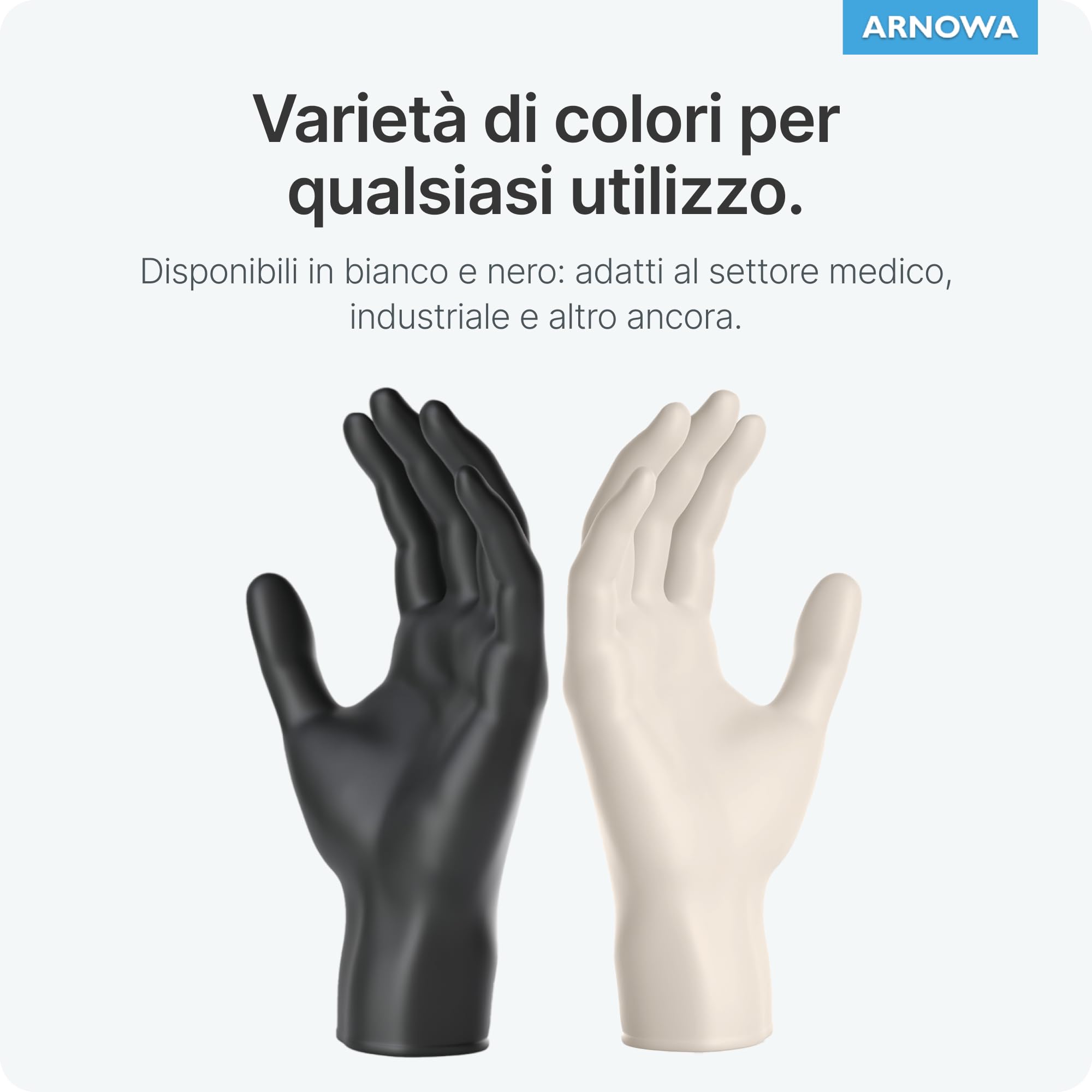 ARNOMED 100x Guanti lattice monouso M Bianco, Guanti monouso senza polvere, Guanti usa e getta resistente, Per meccanico, pulizia casa, alimenti e tattoo XS, S, M, L, XL