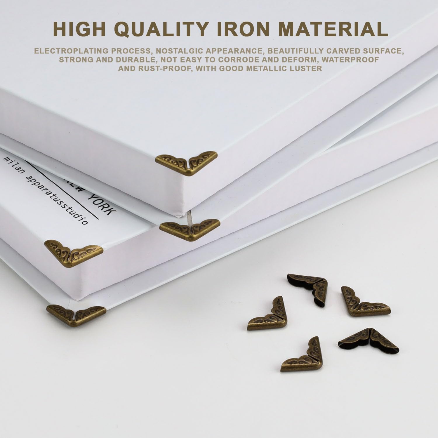 KLEHOPE 200 Stuks Metalen Boekenhoekbeschermers – Wit & Zwart (elk 100)