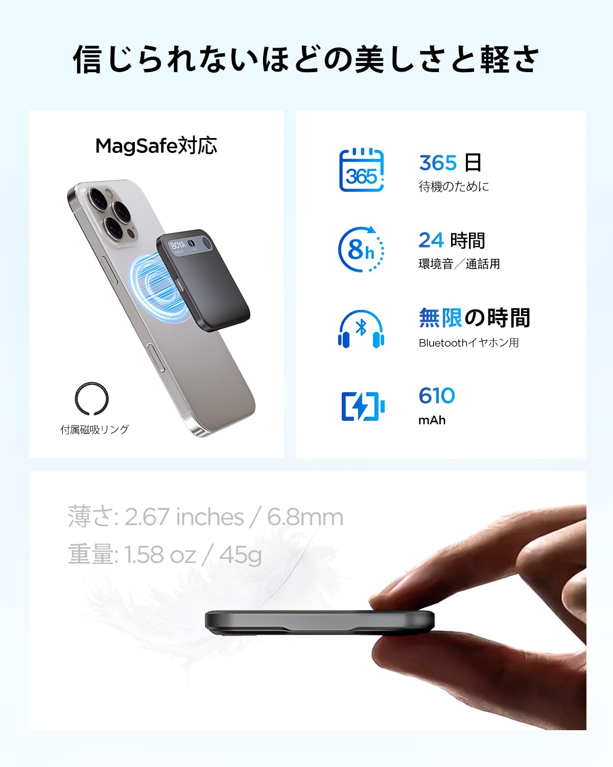 Amazon.co.jp: BOYA Notra AIボイスレコーダー 3モード録音（環境音 
