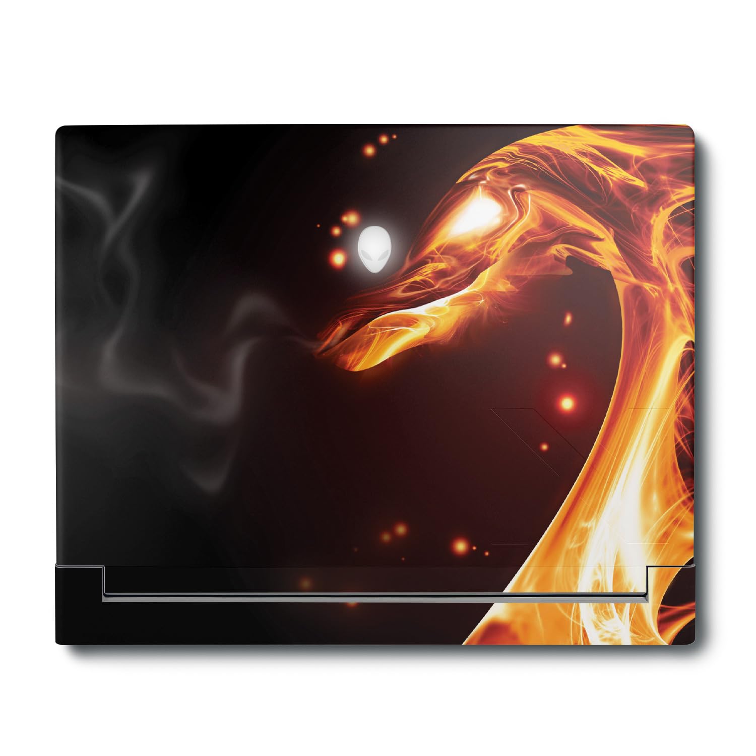MightySkins Skin Compatible with Alienware X16 R1 (2023) Full Wrap Kit - Flaming Dragon | Protective, Durable, and Unique Vinyl Decal wrap Cover | Easy to Apply &amp; Change Styles | Made in The USA