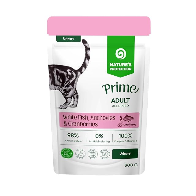 Nature's Protection Prime Húmedo Gato, Pez Blanco y anchoas 8 x 300 g
