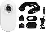 Cat Collar Camera, HD 1080P Pet Camera Collar, 120° Wide Angle Dog Collar, Mini Sport Action Camera, Portable Camera for Cats, Dogs, Outdoor, Inoor (White)
