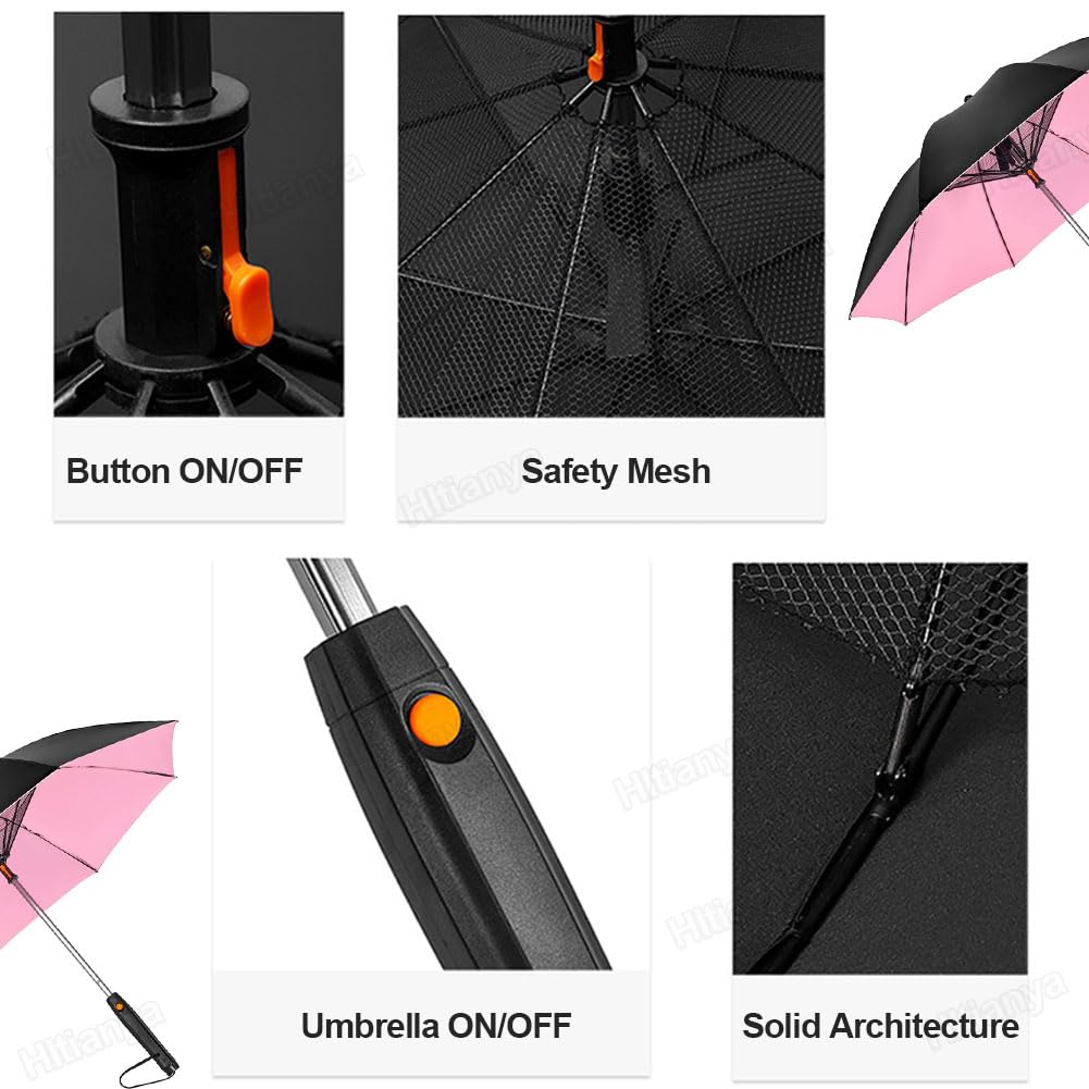 Paraguas con ventilador y botella de agua, efecto refrescante de 5-7 °C, protección solar UPF 50+, paraguas de viaje, parasol recargable por USB