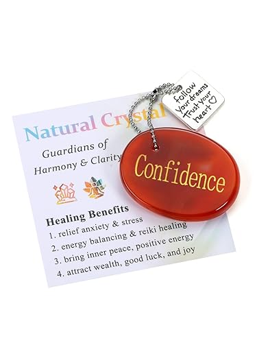 CrystalTears Carnelian Crystal Worry Stones for Anxiety, Healing Crystals Inspirational